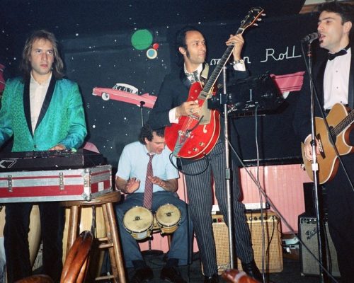 Band at wedding party for Shary Flenniken and Bruce Jay Paskow at the Rock 'n Roll Cafe, Greenwich Village, New York City, September 26, 1987.